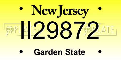 II29872 New Jersey License Plate