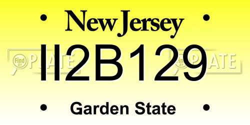 II2B129 New Jersey License Plate
