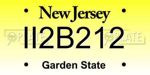 II2B212 New Jersey License Plate