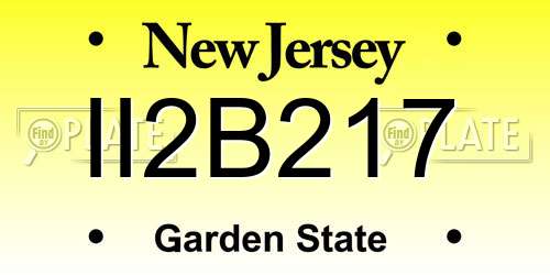 II2B217 New Jersey License Plate