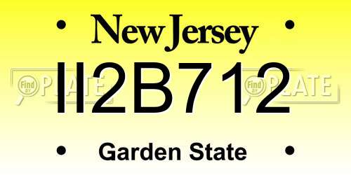 II2B712 New Jersey License Plate