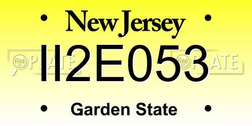 II2E053 New Jersey License Plate