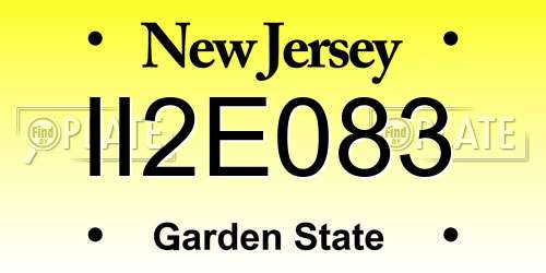 II2E083 New Jersey License Plate