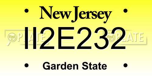 II2E232 New Jersey License Plate