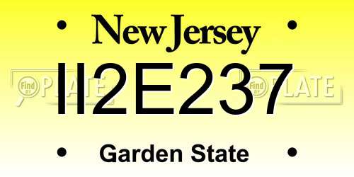 II2E237 New Jersey License Plate
