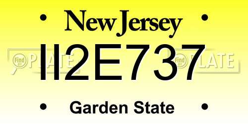 II2E737 New Jersey License Plate