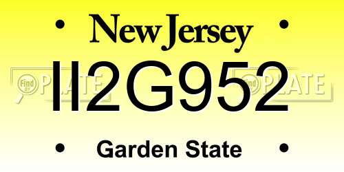II2G952 New Jersey License Plate