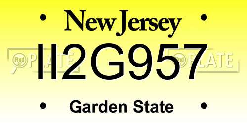 II2G957 New Jersey License Plate