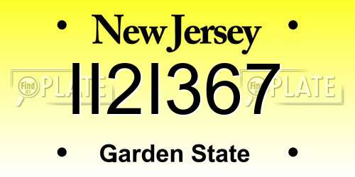 II2I367 New Jersey License Plate