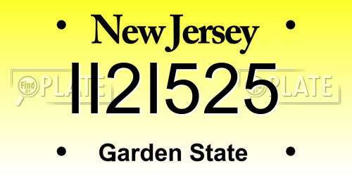 II2I525 New Jersey License Plate