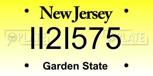 II2I575 New Jersey License Plate