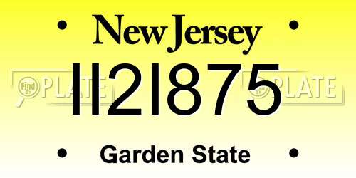 II2I875 New Jersey License Plate