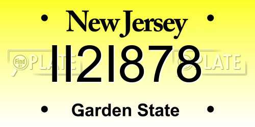 II2I878 New Jersey License Plate