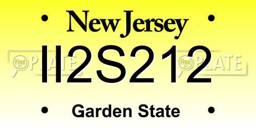 II2S212 New Jersey License Plate