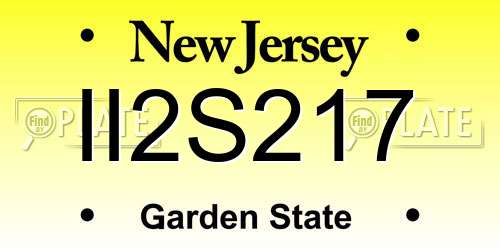 II2S217 New Jersey License Plate