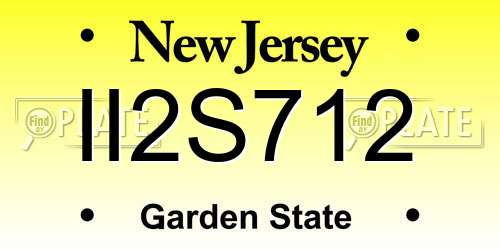 II2S712 New Jersey License Plate