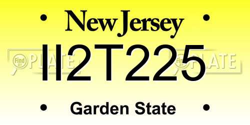 II2T225 New Jersey License Plate