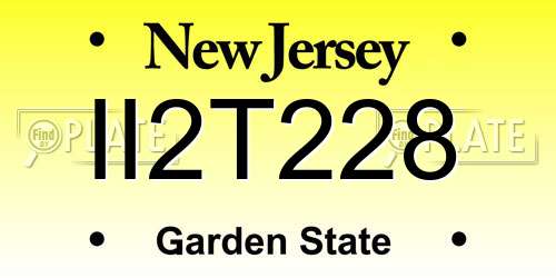 II2T228 New Jersey License Plate