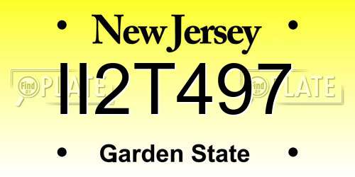 II2T497 New Jersey License Plate