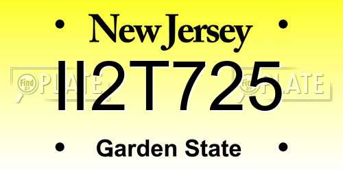II2T725 New Jersey License Plate