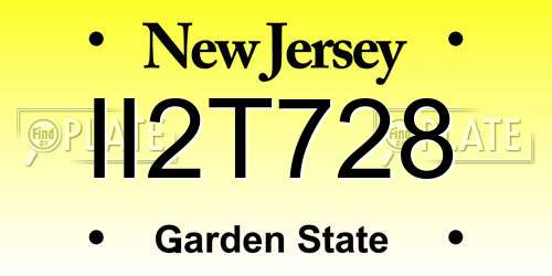 II2T728 New Jersey License Plate