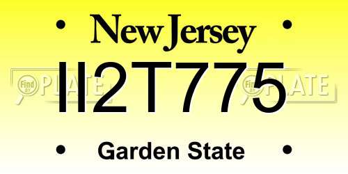 II2T775 New Jersey License Plate