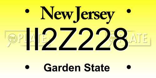 II2Z228 New Jersey License Plate