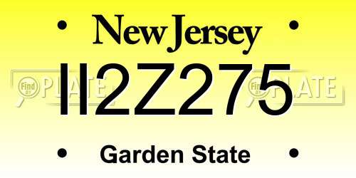II2Z275 New Jersey License Plate