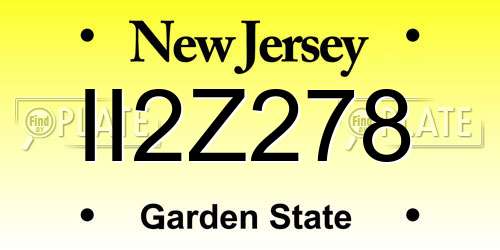 II2Z278 New Jersey License Plate