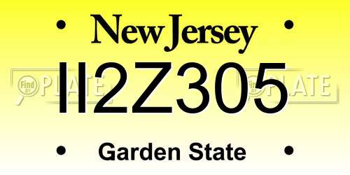 II2Z305 New Jersey License Plate