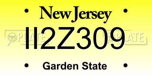 II2Z309 New Jersey License Plate