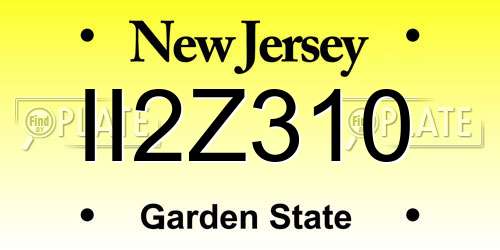 II2Z310 New Jersey License Plate