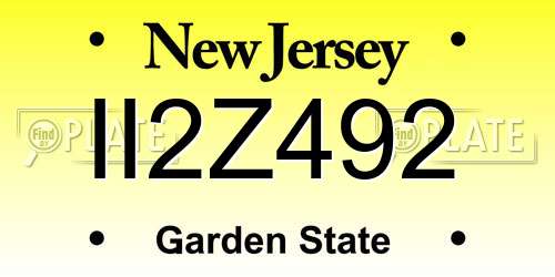II2Z492 New Jersey License Plate