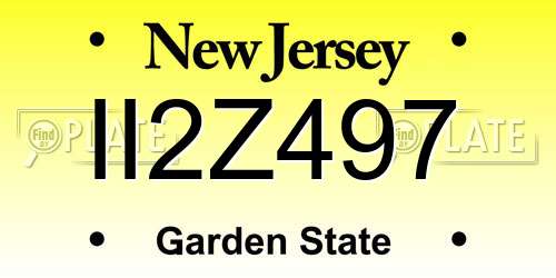 II2Z497 New Jersey License Plate