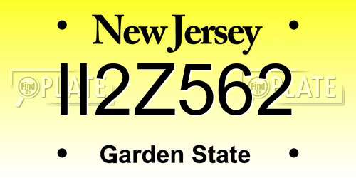 II2Z562 New Jersey License Plate