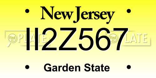 II2Z567 New Jersey License Plate