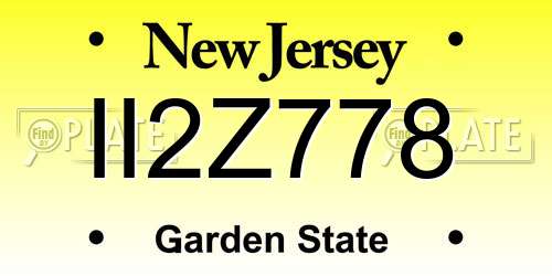 II2Z778 New Jersey License Plate