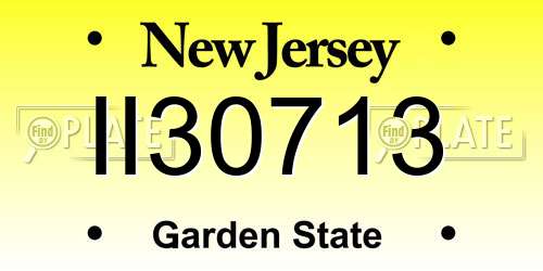 II30713 New Jersey License Plate