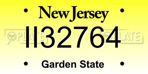 II32764 New Jersey License Plate