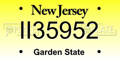 II35952 New Jersey License Plate