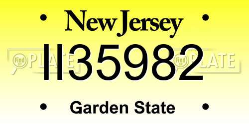 II35982 New Jersey License Plate