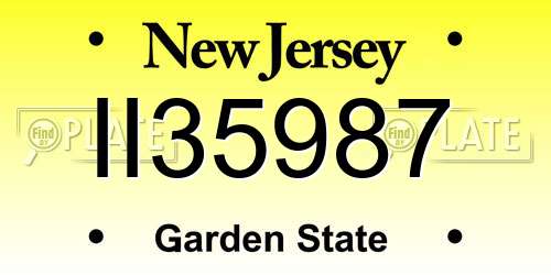 II35987 New Jersey License Plate
