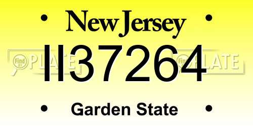 II37264 New Jersey License Plate