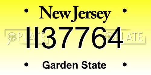 II37764 New Jersey License Plate