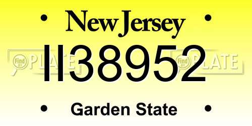 II38952 New Jersey License Plate