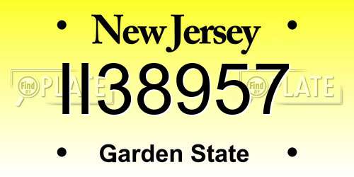 II38957 New Jersey License Plate