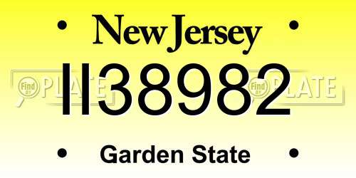 II38982 New Jersey License Plate