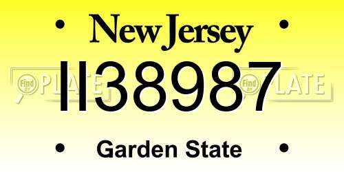 II38987 New Jersey License Plate