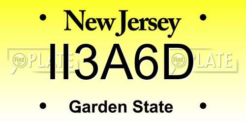 II3A6D New Jersey License Plate