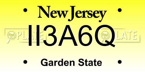 II3A6Q New Jersey License Plate